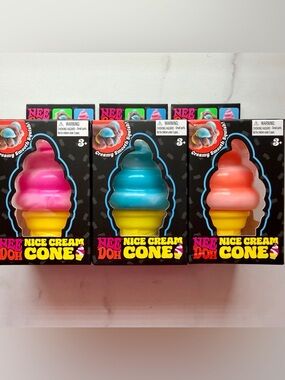 Needoh Nice Cream Cone Ice Cream Swirl Squishy (Color Varies) Price is for ONE!